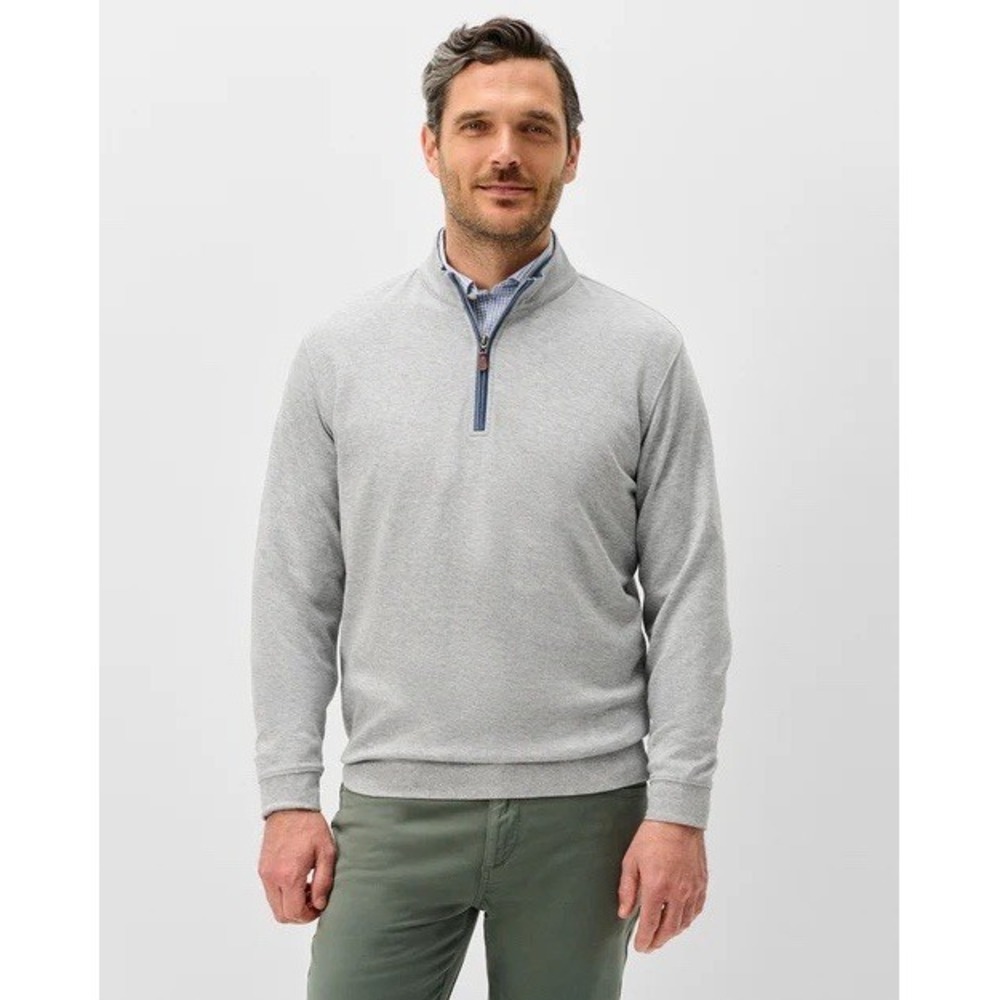 Johnnie-O Men's 2XL Sully 1/4 Zip Pullover Sweater Gray Blue Accents Golf Casual